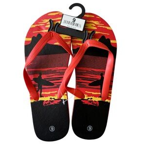 NWT Summer Beach Flip Flop Slippers. Size 9